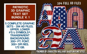 Patriotic Graphic Text Set Bundle #1