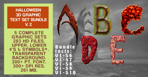 Halloween 3D Text Set Bundle 2