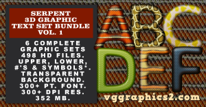 Serpent Graphic Text Set Bundle V1