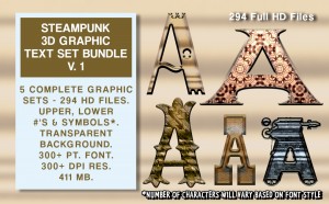 Steampunk Graphic Text Bundle #1