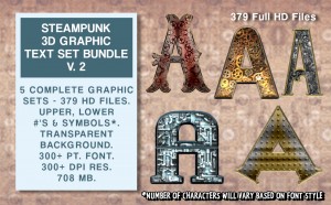 Steampunk Graphic Text Bundle #2