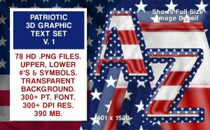 Patriotic Graphics Text Set v1