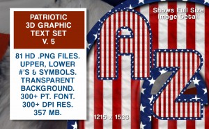 Patriotic Graphics Text Set v5